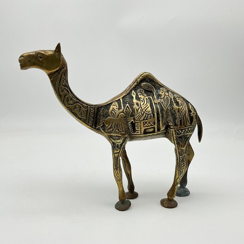 Vintage large brass etched - vintage,