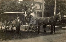 Horse Drawn Hearse Wagon & Men