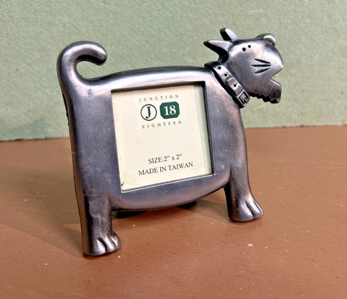 Pewter look dog picture frame