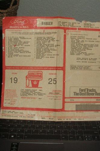 Ford 1991 ranger - ranger, cab