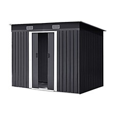 4x8 FT Flat Roof Steel Storage