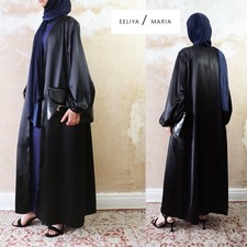 Abaya Black Satin Balloon