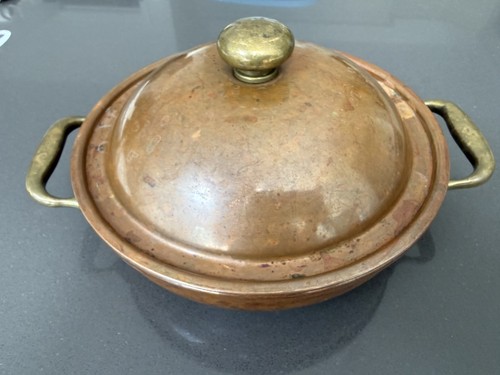 Vintage solid copper lidded - copper,