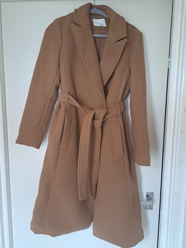 Woman tie belt coat - woman, wool