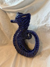 Vintage Cobalt Blue Price Kensington Seahorse Jug Rare And Hard To Find