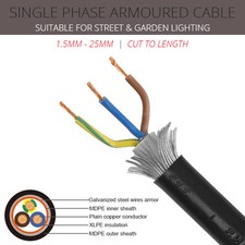 SWA CABLE 2 CORE + EARTH