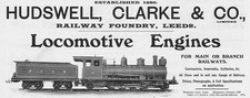 HUDSWELL CLARKE & Co, Leeds Locomotive Engine Makers - Antique dvert 1909