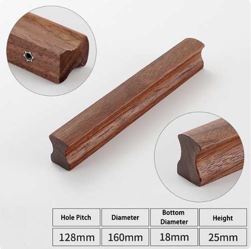 Beech wooden cabinet pulls - wooden,