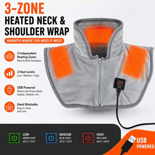 Electric heated shawl - electric, usb