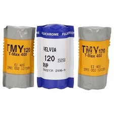 3x 120mm Film Rolls Kodak T-Max Fujichrome for Bronica Hasselblad 500CM Mamiya