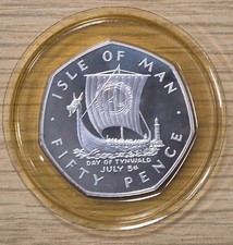 1979 Isle of Man Commemorative 50p .925 Silver Day of Tynwald VIKING LONGBOAT