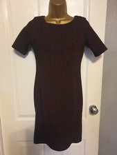 Wallis Petite Burgundy Lace Pattern  Effect Stretch  Dress Size 8 Stretch