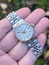 BEAUTIFUL Rolex Ladies Oyster Datejust 6517 Fluted Bezel Silver Dial Womens