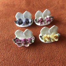 VTG Aynsley England Fine Bone China Floral Place Card Holders  set Of 4 