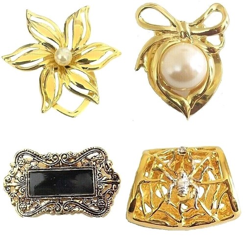 Vintage gold floral pearl head - gold,