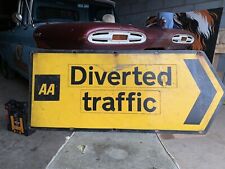 Original Vintage AA Diverted Traffic Enamel Sign 