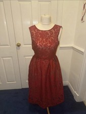Boohoo Red Lace Dress Size 8