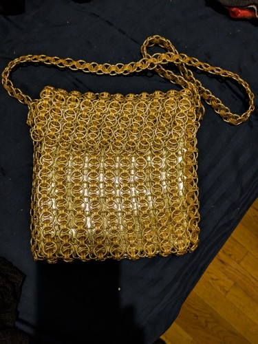 Vintage gold chain mail purse - vintage,