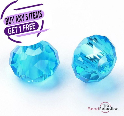 Faceted 14mm sky - 14mm, blue