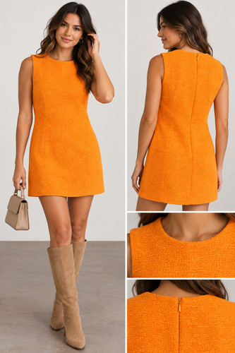 Zara orange boucle tweed - orange,