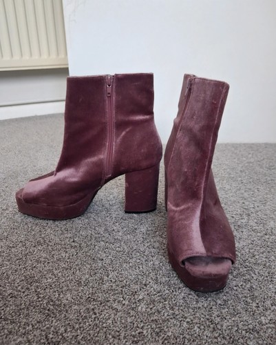 Pink velvet platform ankle - pink,