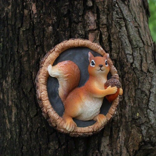 Squirrel tree hugger garden - tree,