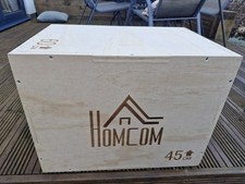 HOMCOM 3-in-1 Wooden Plyo Box for Home Gym, Workout Training, Natural