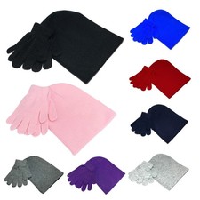 Kids Hat and Gloves set Boys Girls Winter Warm Magic Gloves Knitted Beanie Hat