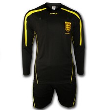 BNIB Ichnos adult Football Referee Uniform kit with FA badge shirt and shorts 
