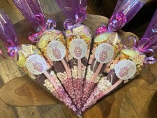 12 X Purple Labubu Themed Pre Filled Sweet Cones Personalised + Free Sweety Bag
