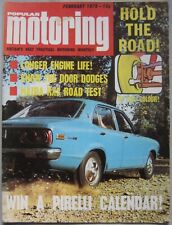 Popular Motoring magazine February 1973 featuring Mazda RX3 road test