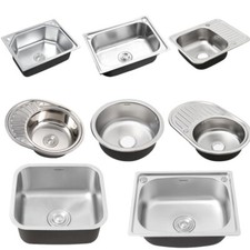 Stainless Steel Undermount Kitchen Sink Single Double Bowl & Drainer Waste Kits