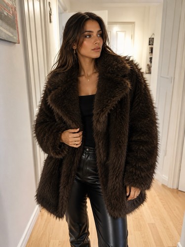 Women brown faux fur - women’s, teddy