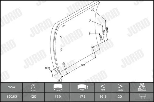 Brake shoe set - , 1928304040