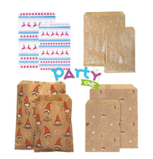 CHRISTMAS PAPER SWEET COUNTER BAGS SANTA REINDEER GINGERBREAD SNOWFLAKE 2 SIZES