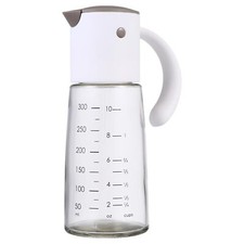 Olive Oil Vinegar Glass Bottle Detachable Auto-flip Cap, Non-slip Handle 360ml