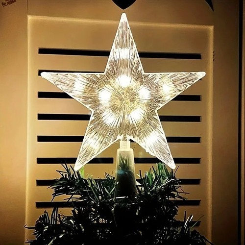 Led glowing star tree topper - led,