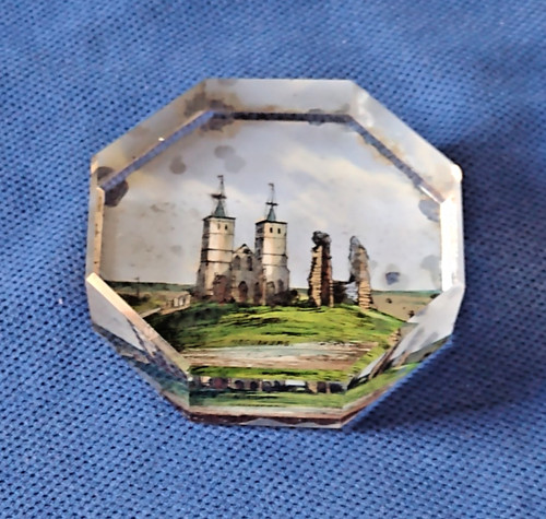 Antique cut glass octagon - glass,