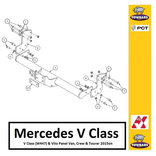 Towbar for mercedes class - mercedes, v