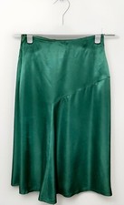 ZARA TRF Womens Medium / 10 Green Satin Midi Skirt