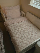 John Lewis Toddler Bed with Mattress & Bedding Set Pine Frame White Pre-Owned