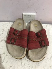 Dr Martens genuine leather burgundy womens size 6 sandals shoes - SG