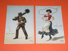 TWO ORIGINAL  ELLAM SIGNED COMIC POSTCARDS - HILDESHEIMER.