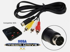 Sega Mega Drive 2 RCA AV Audio Video Lead Cable TV A/V - UK Seller