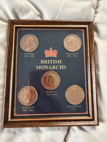Framed british monarchs - monarchs, coin