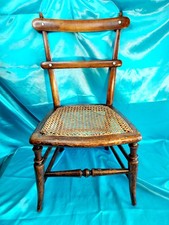 AUTHENTIC VICTORIAN CHILDS RATTAN AND BONE DETAIL CHAIR CIRCA 1880S 25IN X 14IN