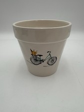 Ceramic Teal Bicycle Planter