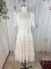 Vtg 20s-style Ivory Lace Dress