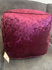 Crushed velvet Beanbag Cube Luxury Bean Bags foot stool 40x40x30cm Burgundy
