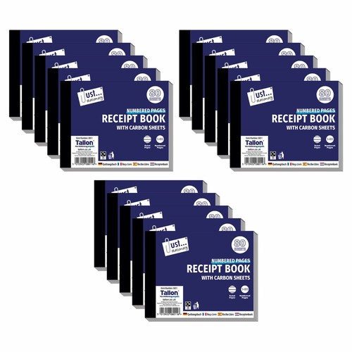15x receipt books half - 15x, size